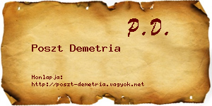 Poszt Demetria névjegykártya